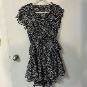 RESET dress size small dotted dress black white and gold